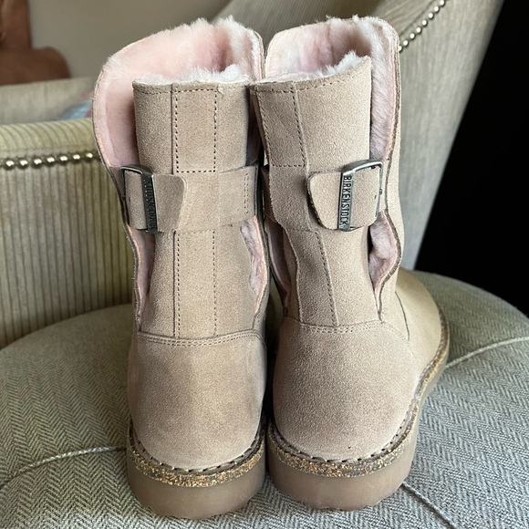 Birkenstock Uppsala Shearling Boot in Gray Taupe with pink shearling size 8 - Picture 5 of 9